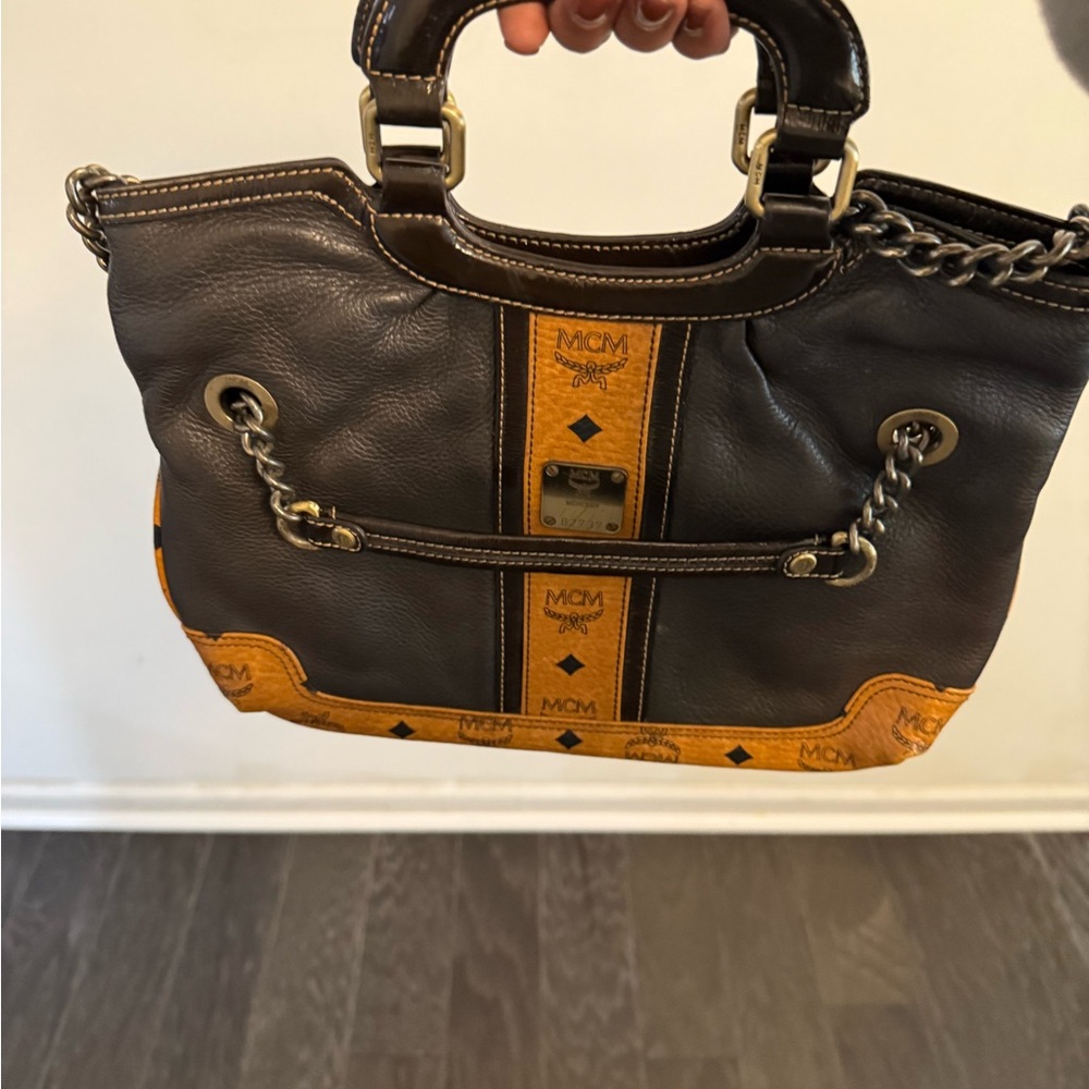 MCM Black and Tan Tote Bag